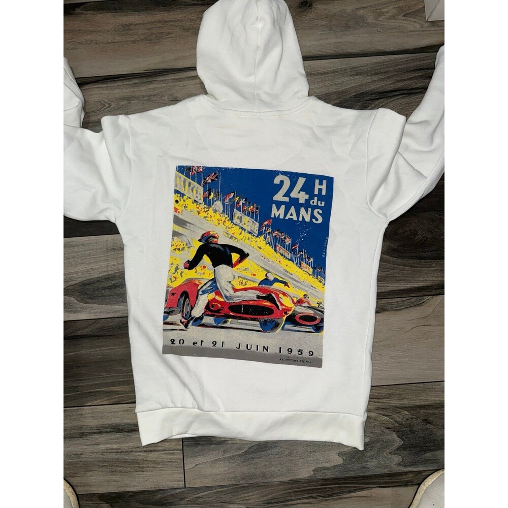 Men’s medium white hoodie w/ design